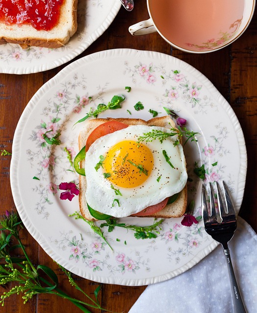 eggs in carton on farmhouse table with Irish countryside light